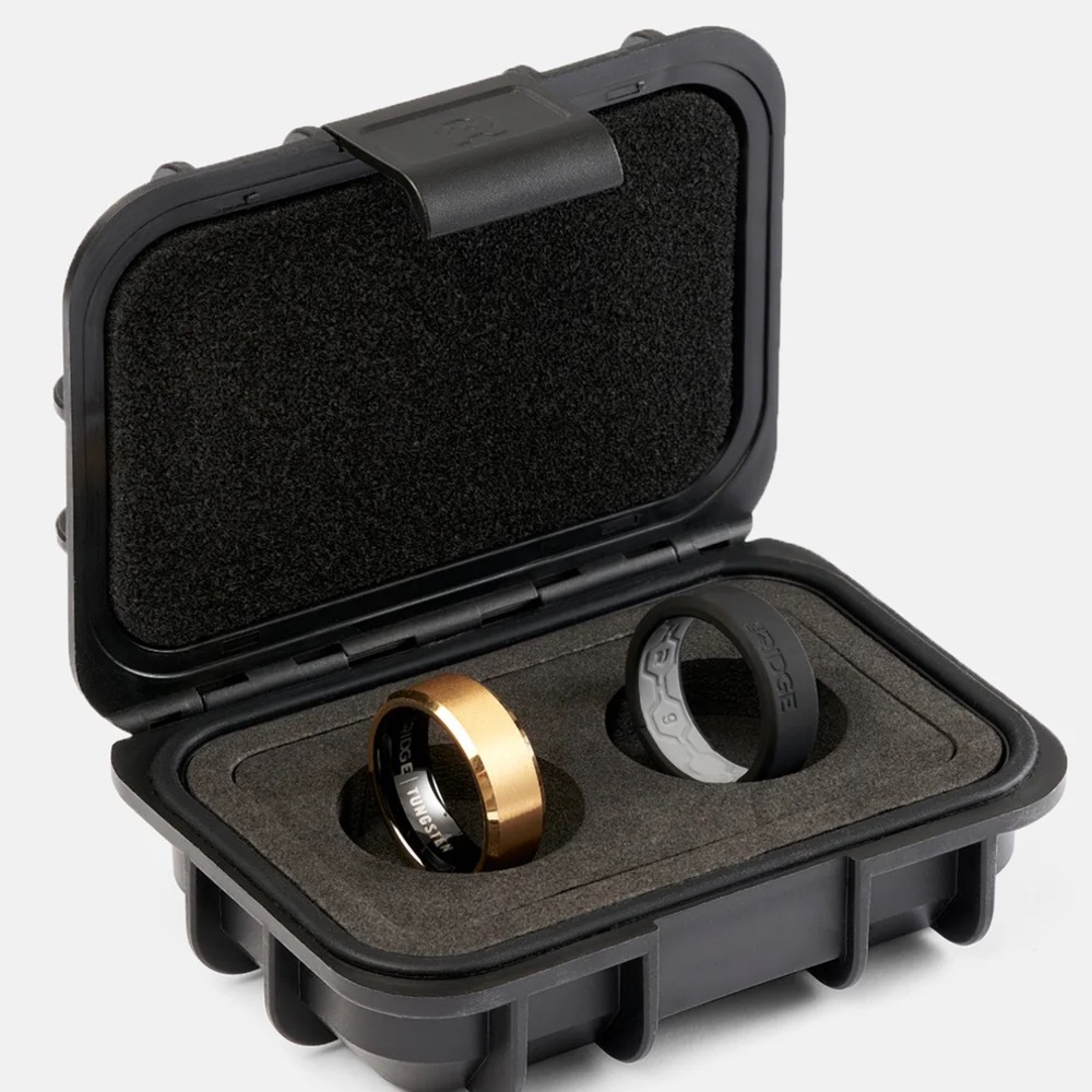 🖤Ridge~8mm Beveled Ring Set